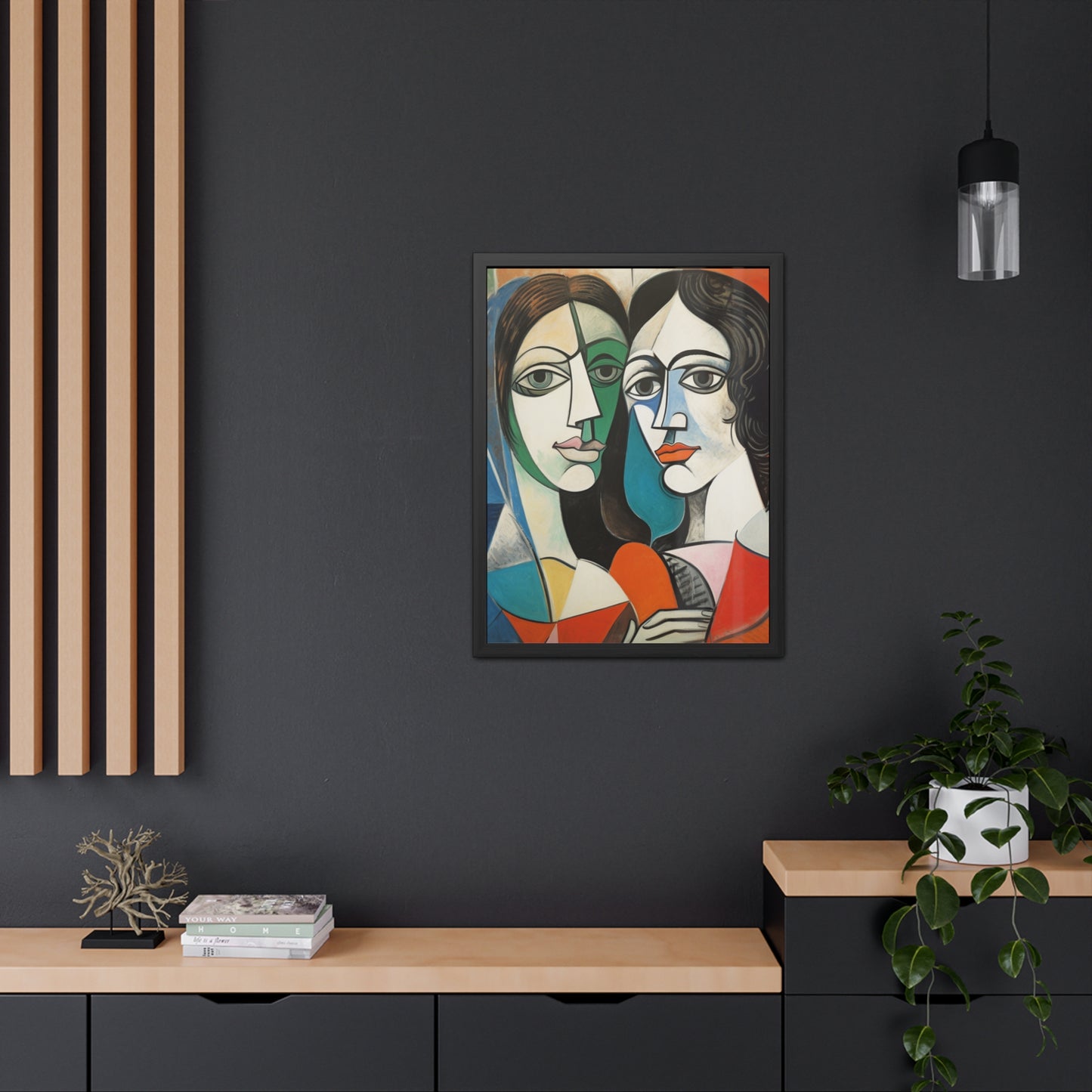Man and Woman Picasso Inspired Art - Framed Poster Art