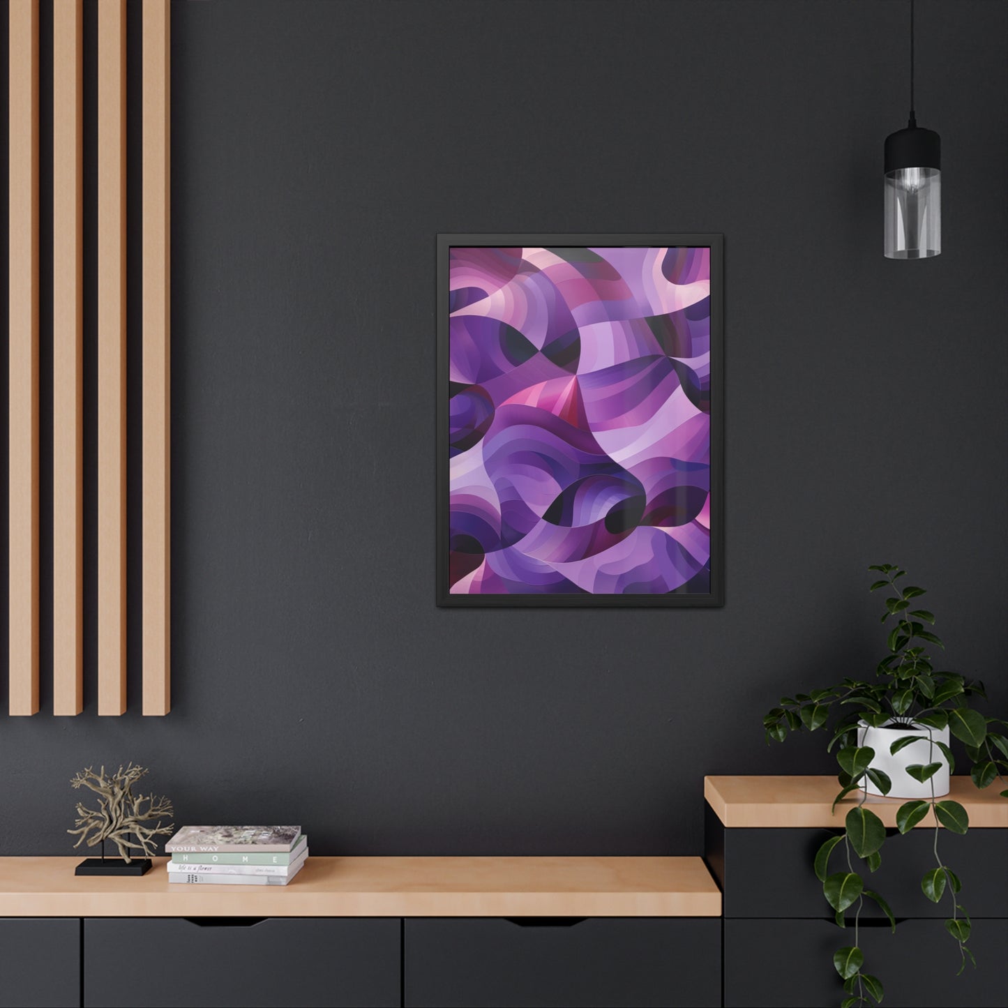 Purple Geometric - Framed Art