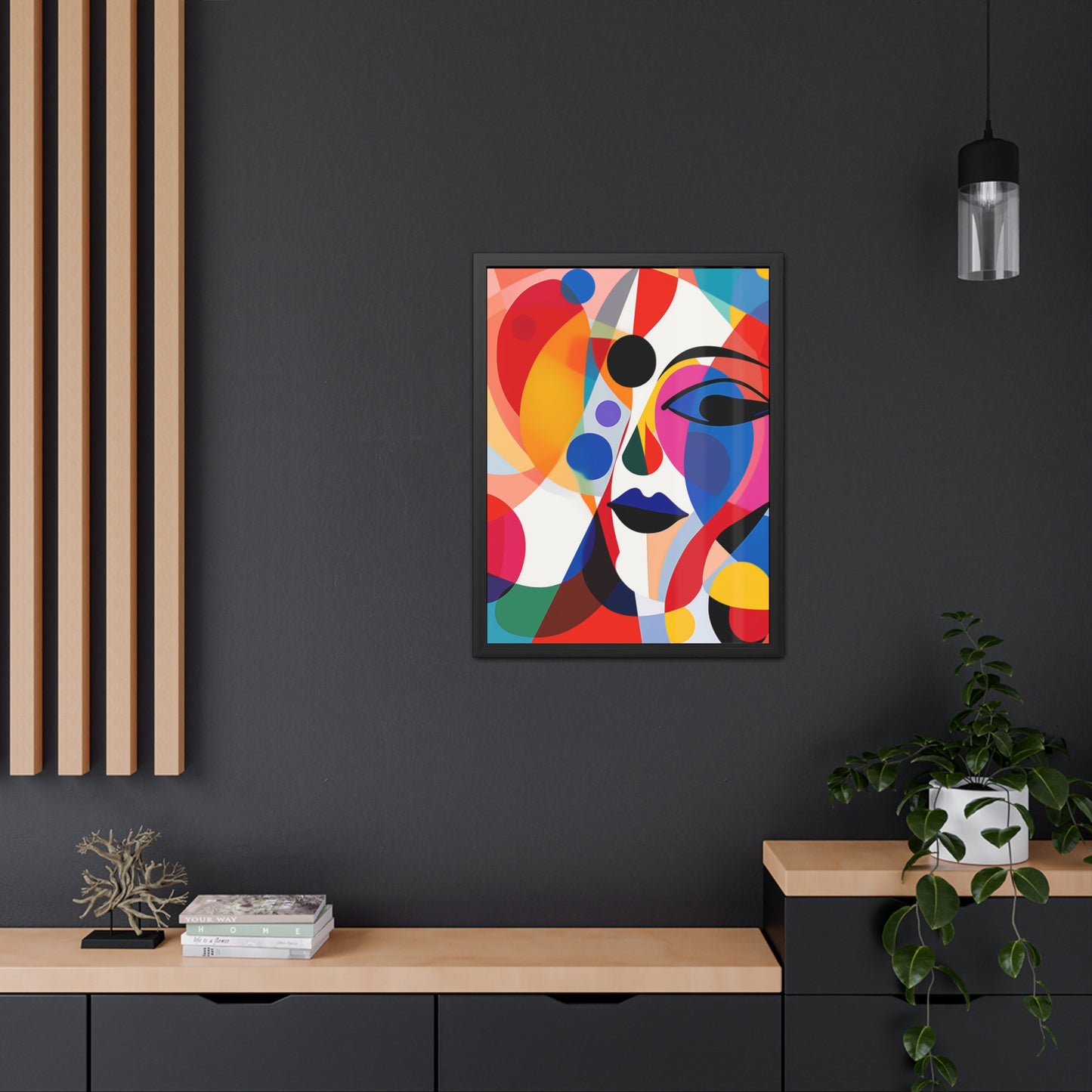 Picasson Inspired Art Colorful - Framed Poster