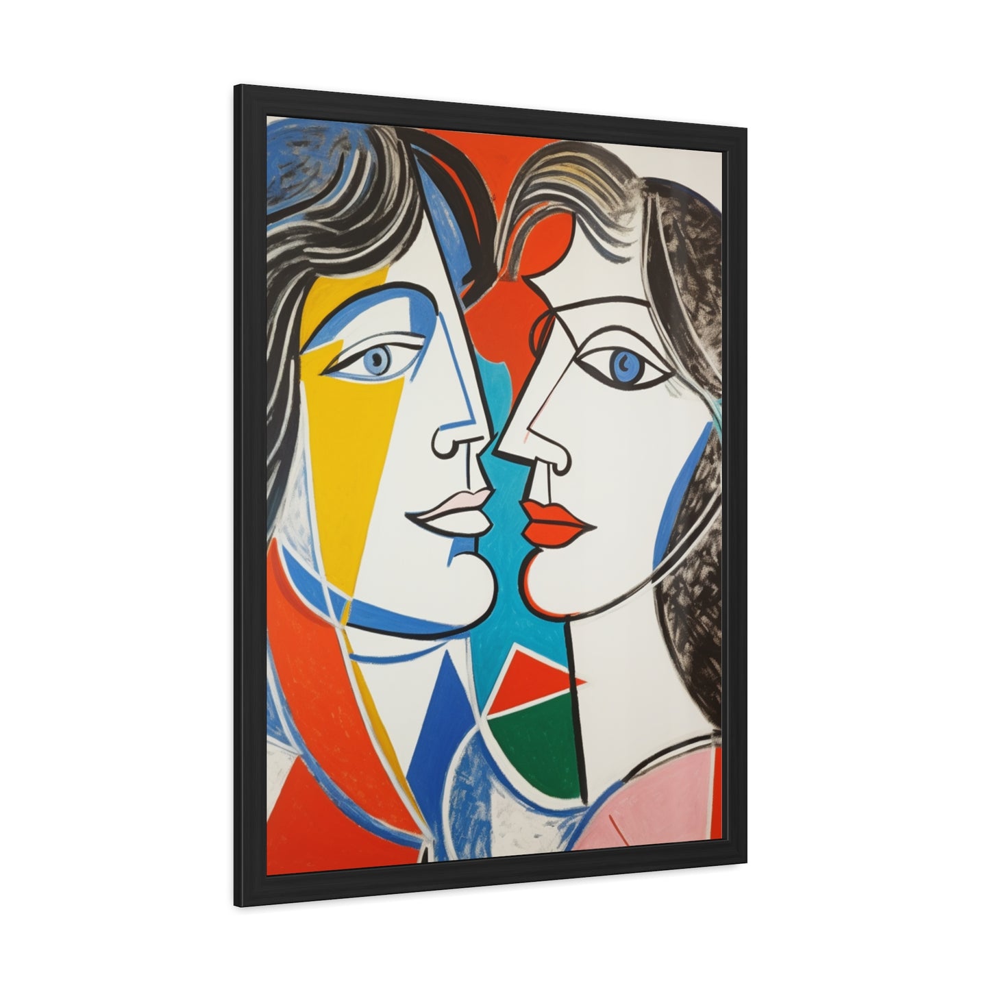 Picasso Inspired Man & Woman  - Framed Art