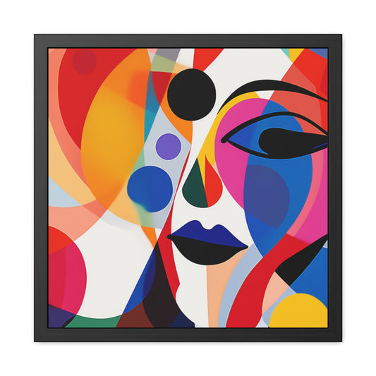 Picasson Inspired Art Colorful  - Framed Poster