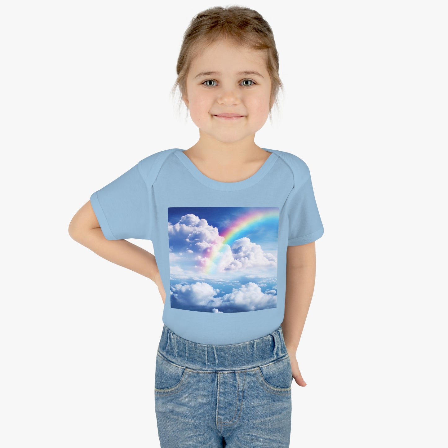 rainbow clouds   - Infant Baby Onsie