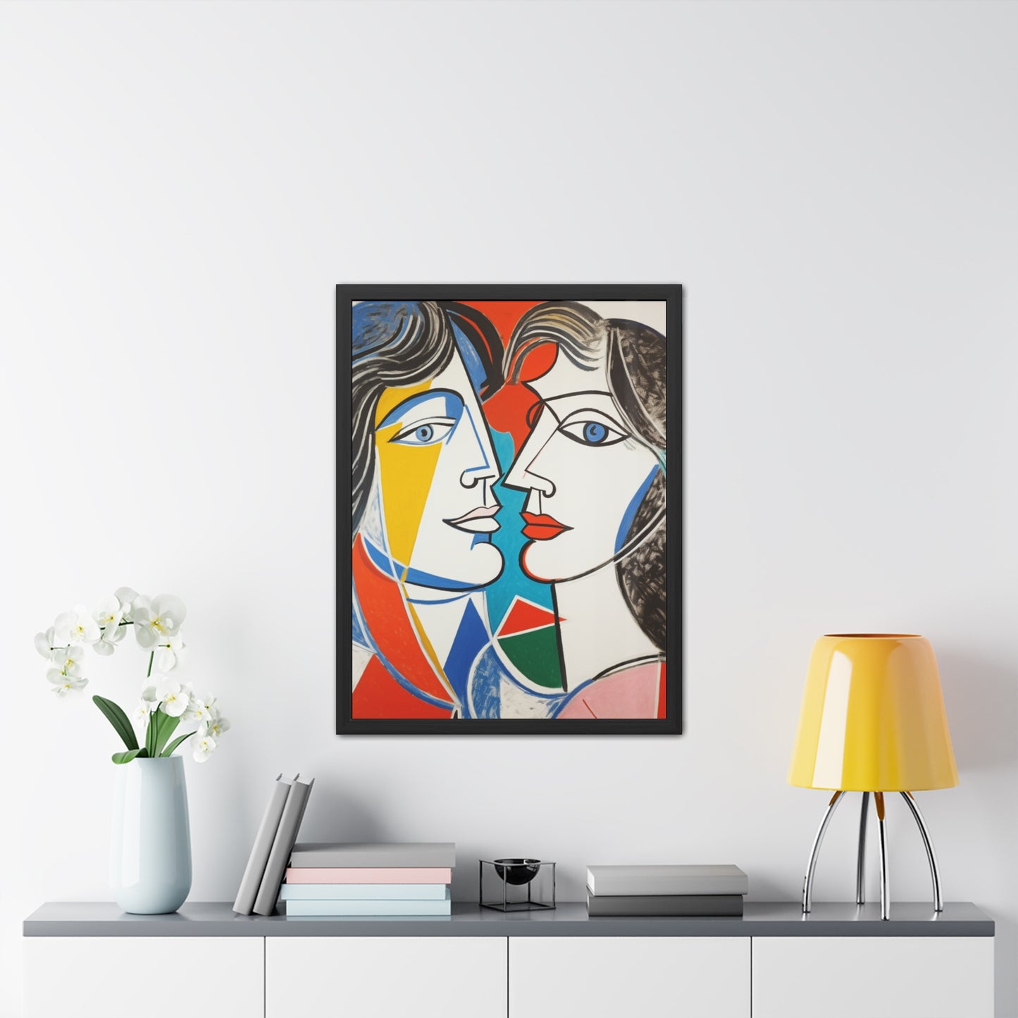 Picasso Inspired Man & Woman  - Framed Art