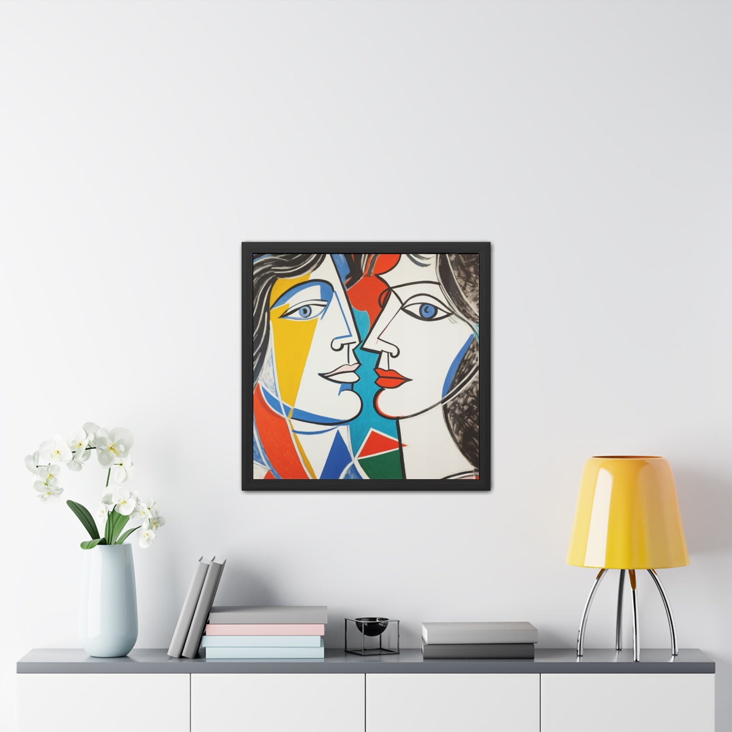 Picasso Inspired Man & Woman  - Framed Art