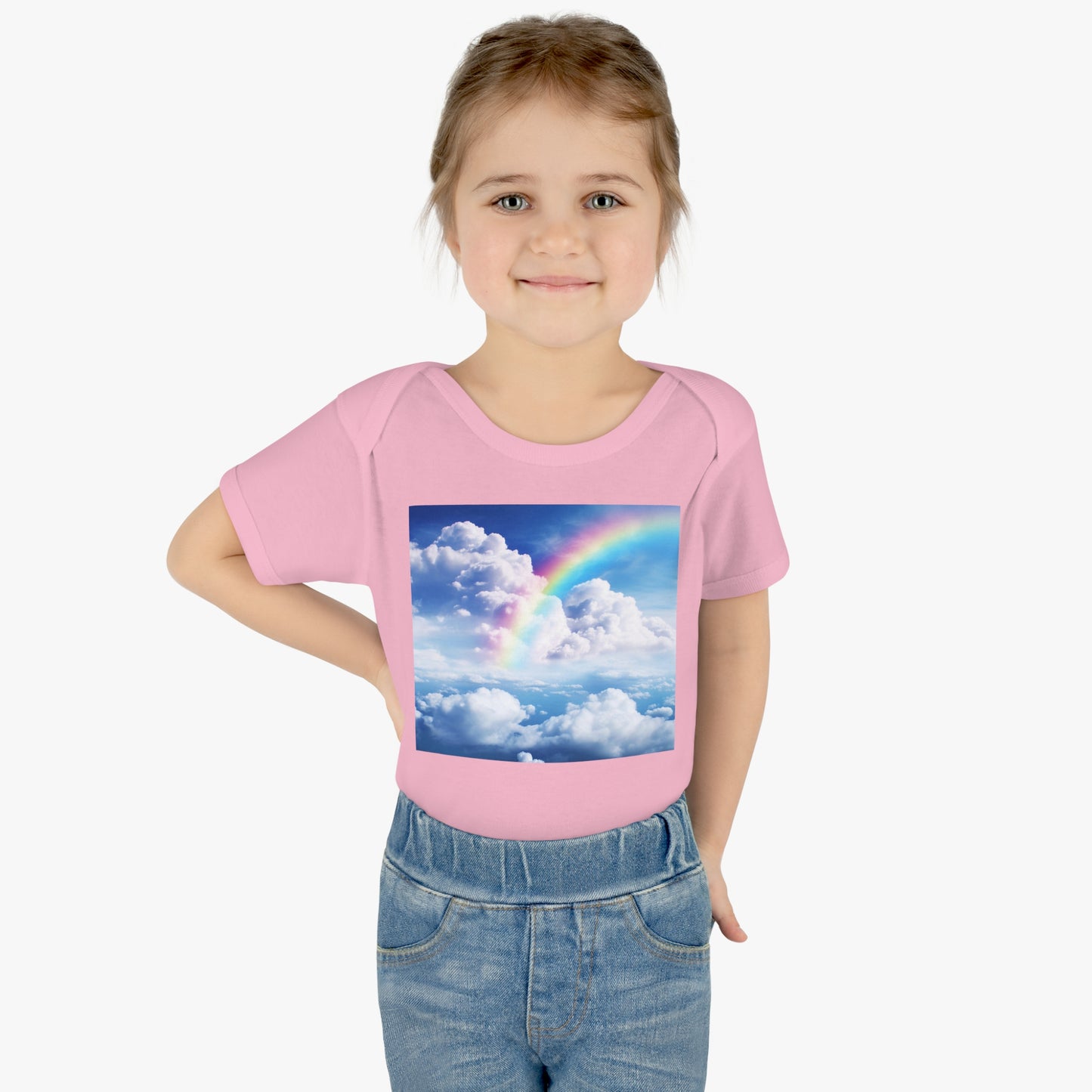 rainbow clouds   - Infant Baby Onsie