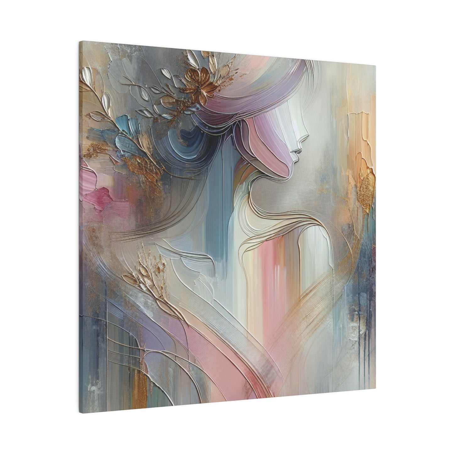 Pastel Watercolor Silhouette Lady  - Canvas Art