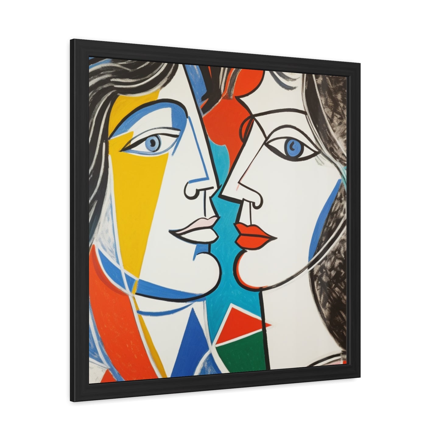 Picasso Inspired Man & Woman  - Framed Art
