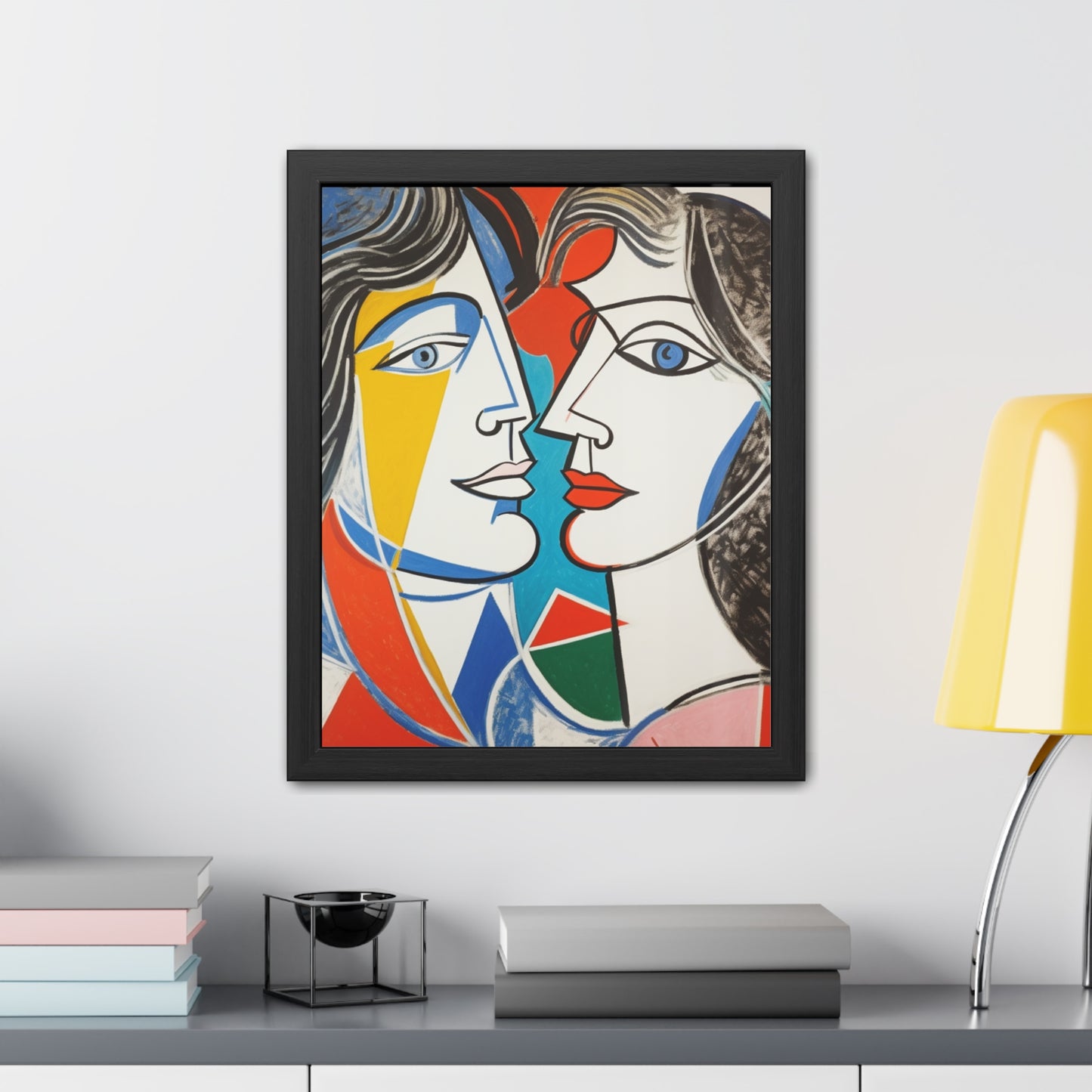 Picasso Inspired Man & Woman  - Framed Art