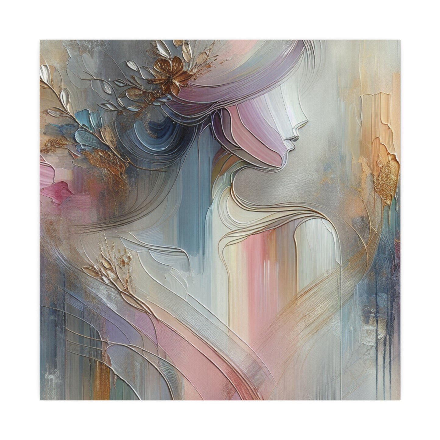Pastel Watercolor Silhouette Lady  - Canvas Art