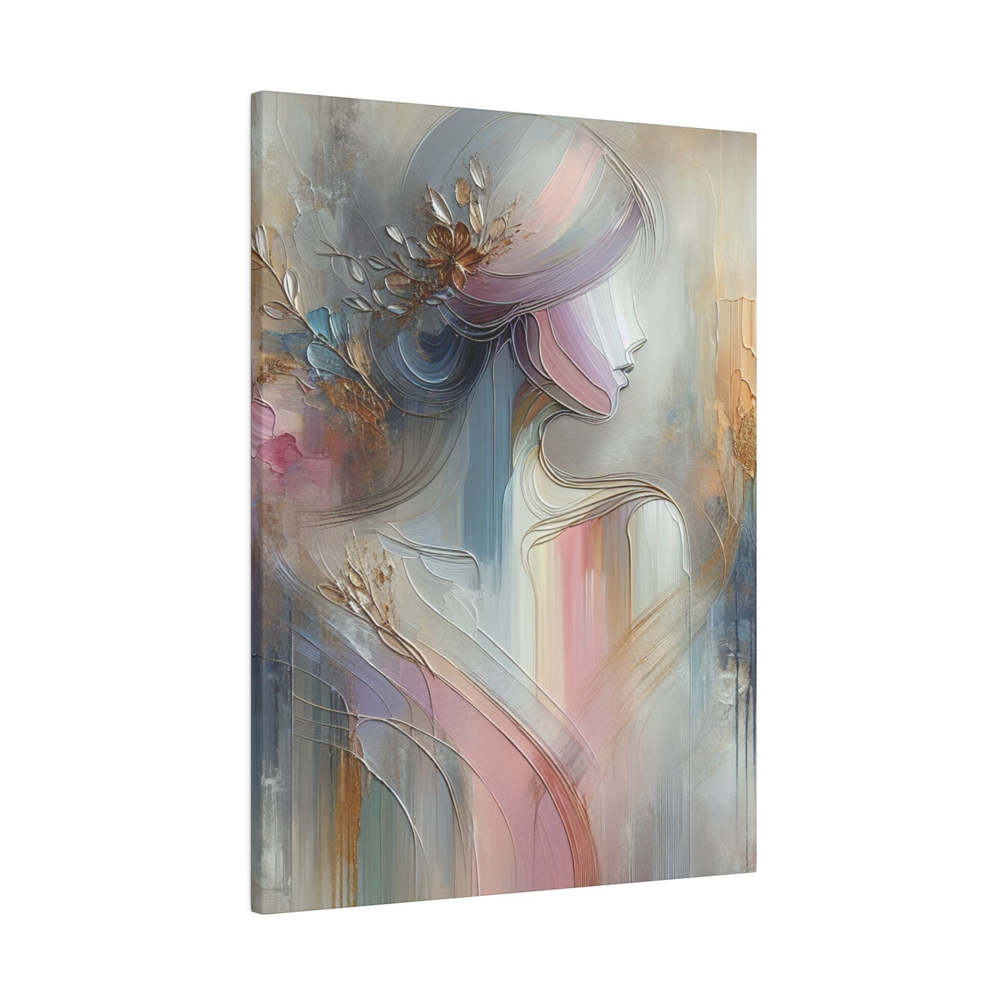 Pastel Watercolor Silhouette Lady  - Canvas Art