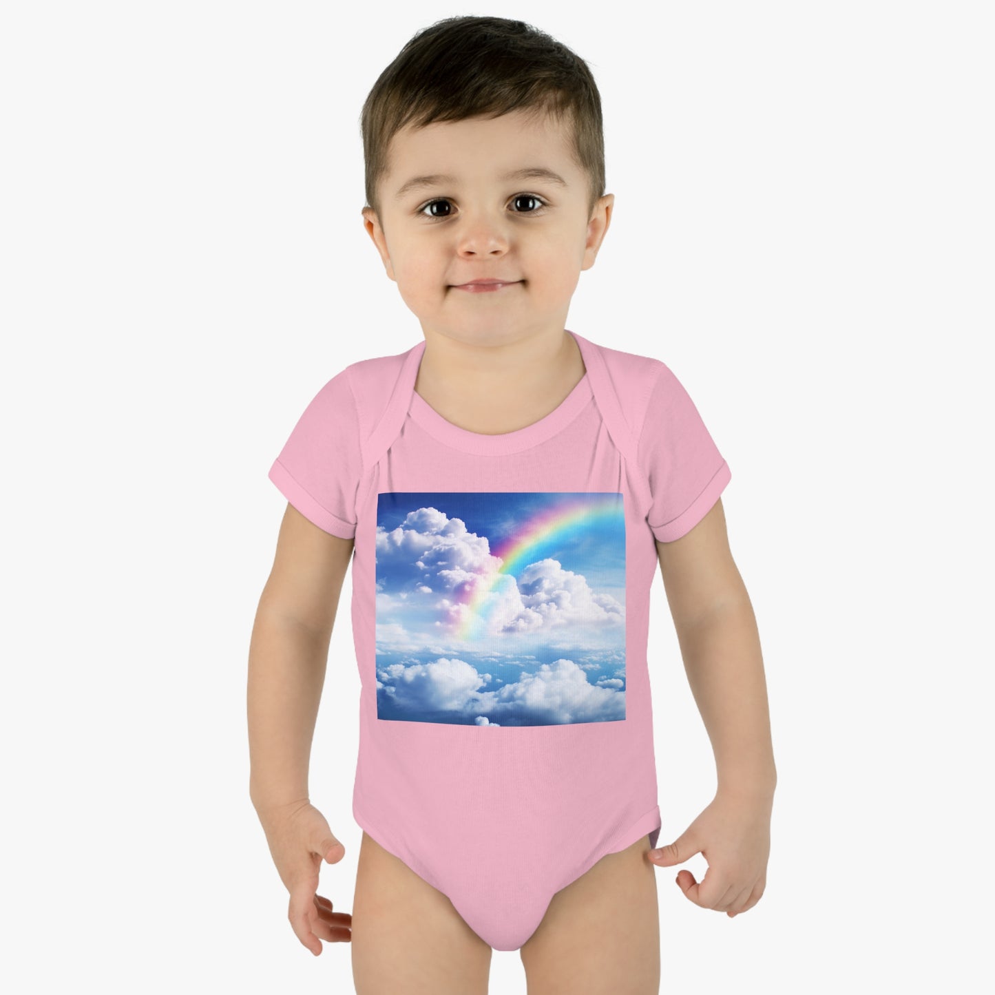 rainbow clouds   - Infant Baby Onsie