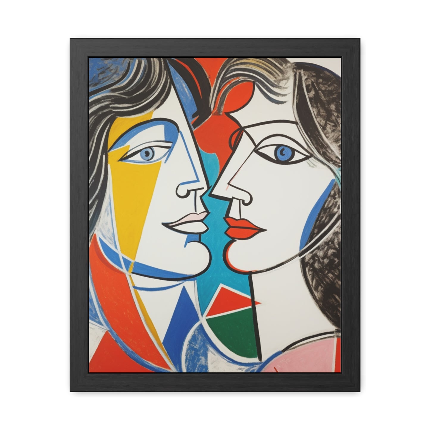 Picasso Inspired Man & Woman  - Framed Art