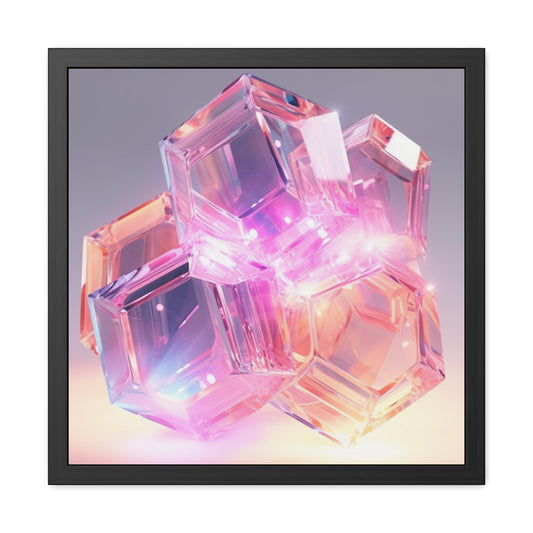 Pink Encased Diamonds  - Framed Poster