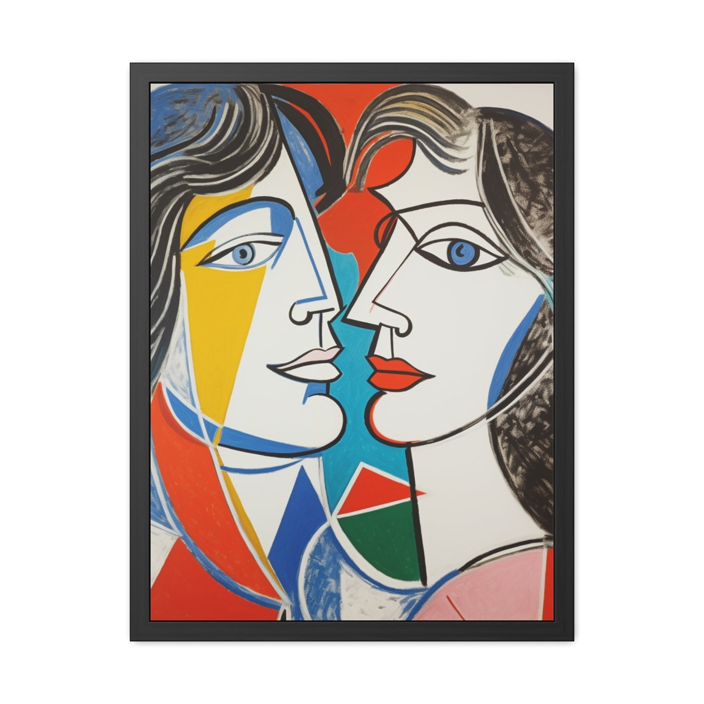 Picasso Inspired Man & Woman  - Framed Art