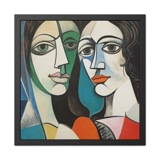 Man and Woman Picasso Inspired Art - Framed Poster Art